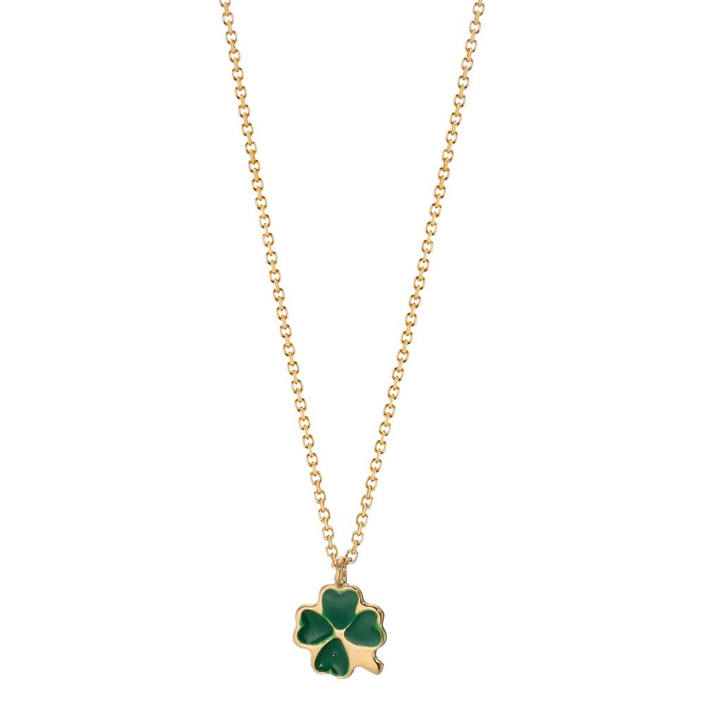 Collier Or jaune 14K Laqué Feuille de Trèfle 39-42 cm-607194