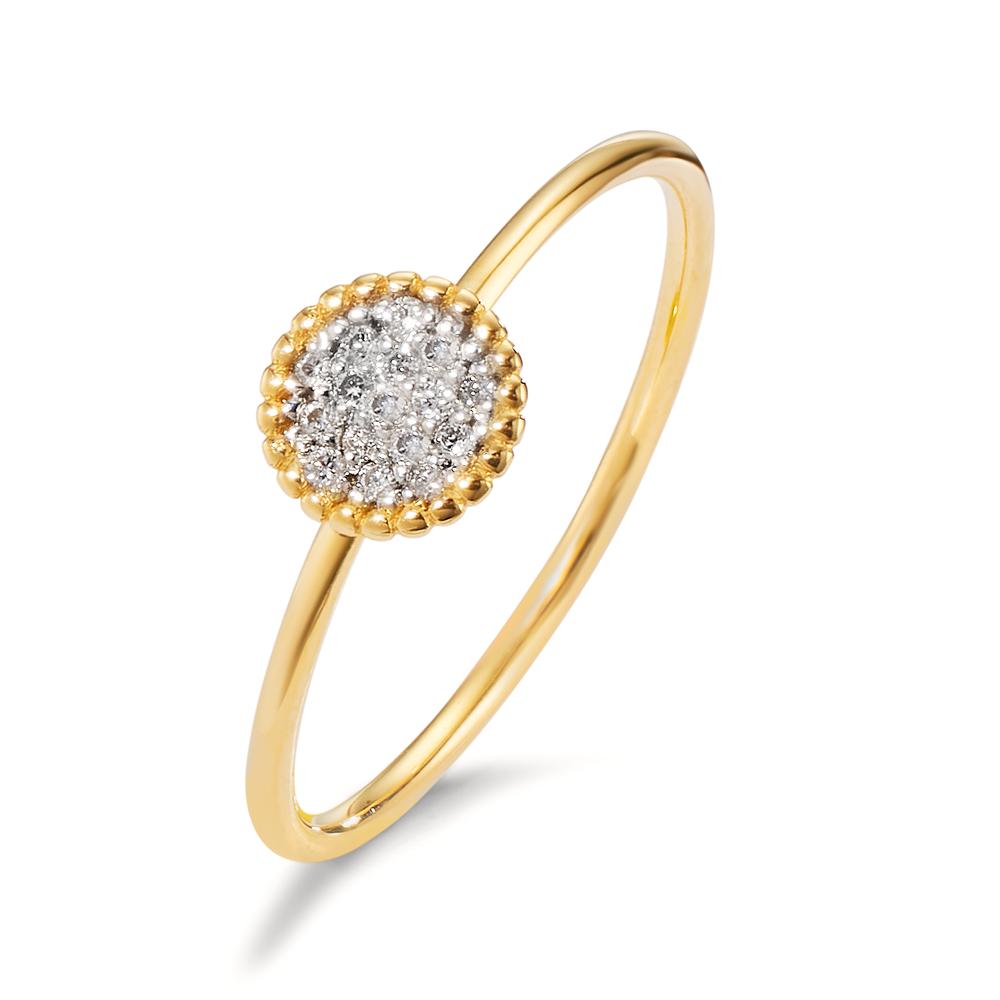 Bague Or jaune 18K Diamant 0.059 ct, w-si-607210