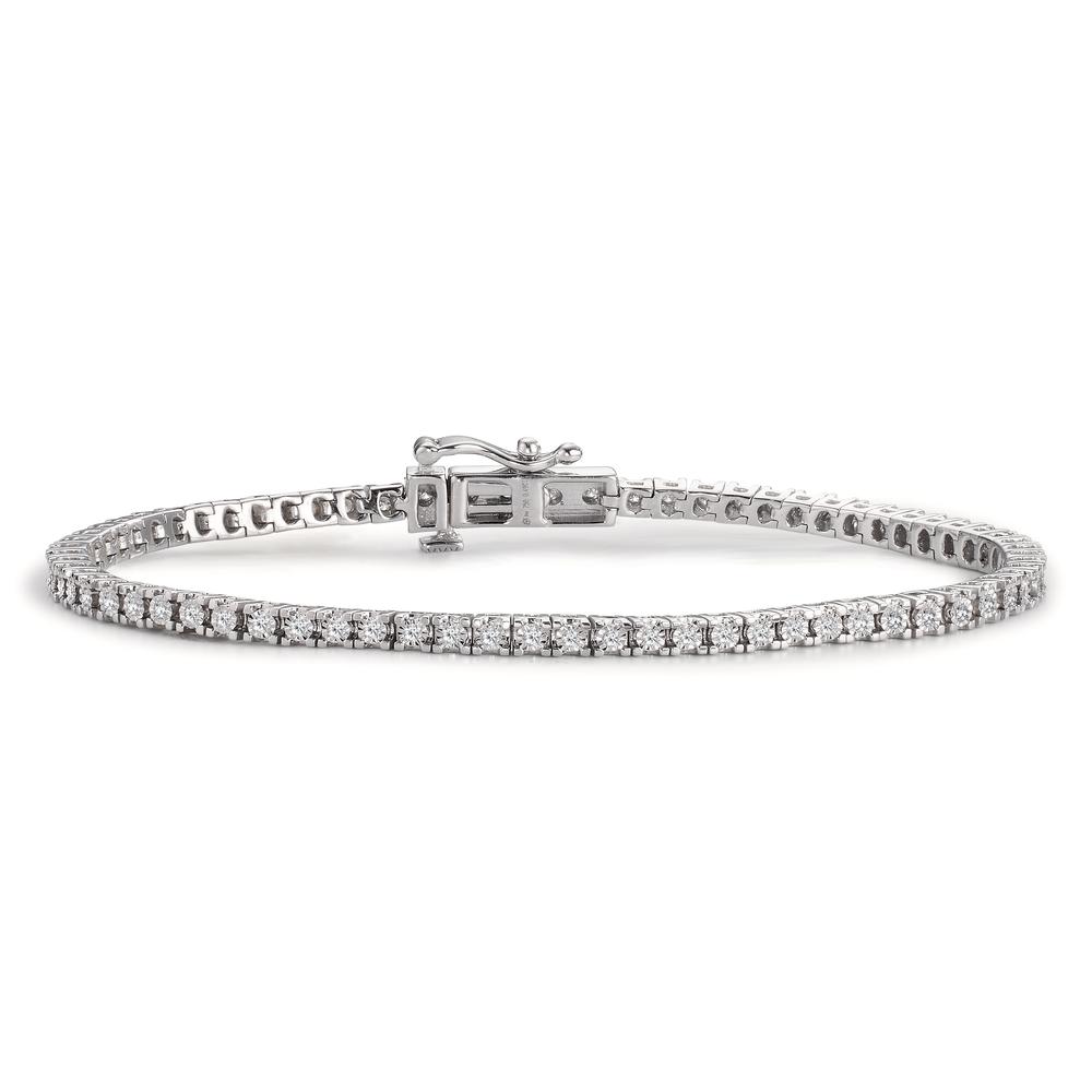 Bracelet Or blanc 18K Diamant 0.49 ct, 71 Pierres, w-si 17 cm-607223