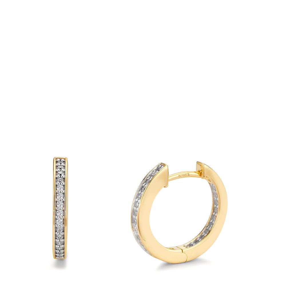 Créoles à charnières Or jaune 9K Zircone 50 Pierres-607295