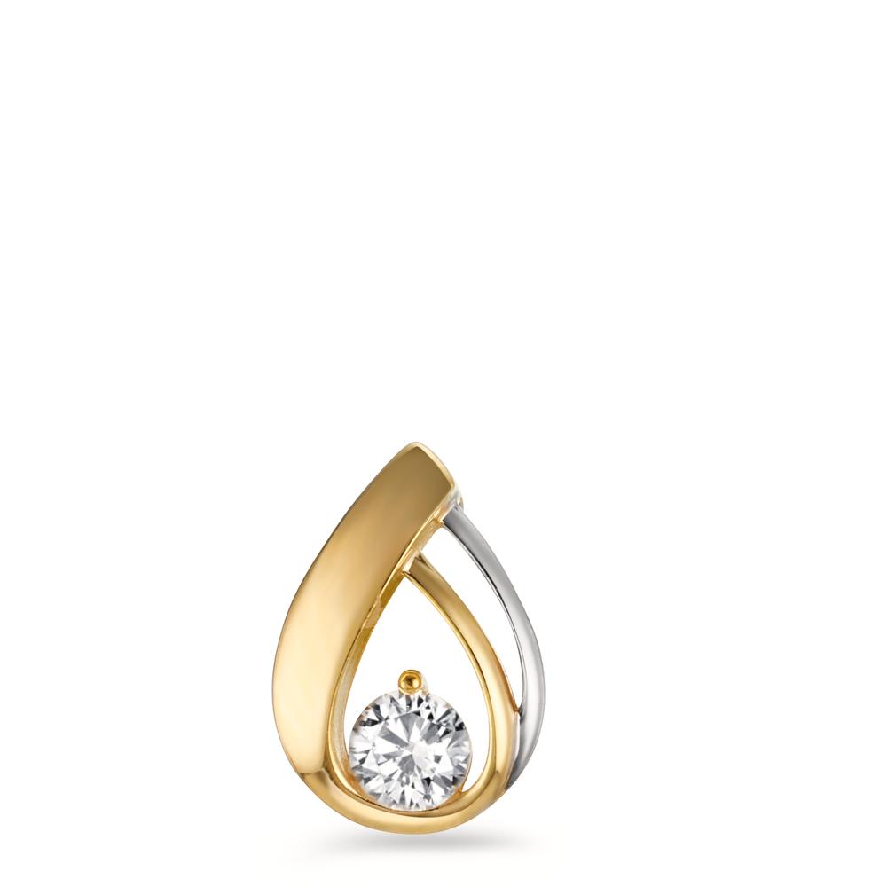 Pendentif Or jaune 9K Zircone Bicolore-607323