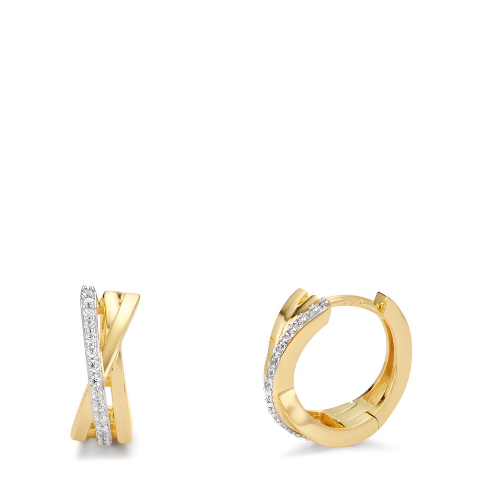 Créoles à charnières Or jaune 9K Zircone-607325