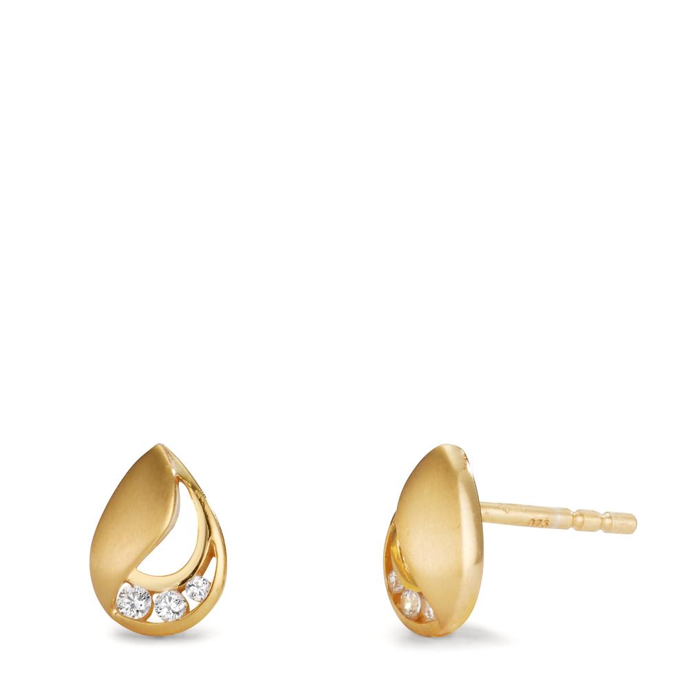 Ohrstecker 375/9 K Gelbgold Zirkonia 6 Steine-607331