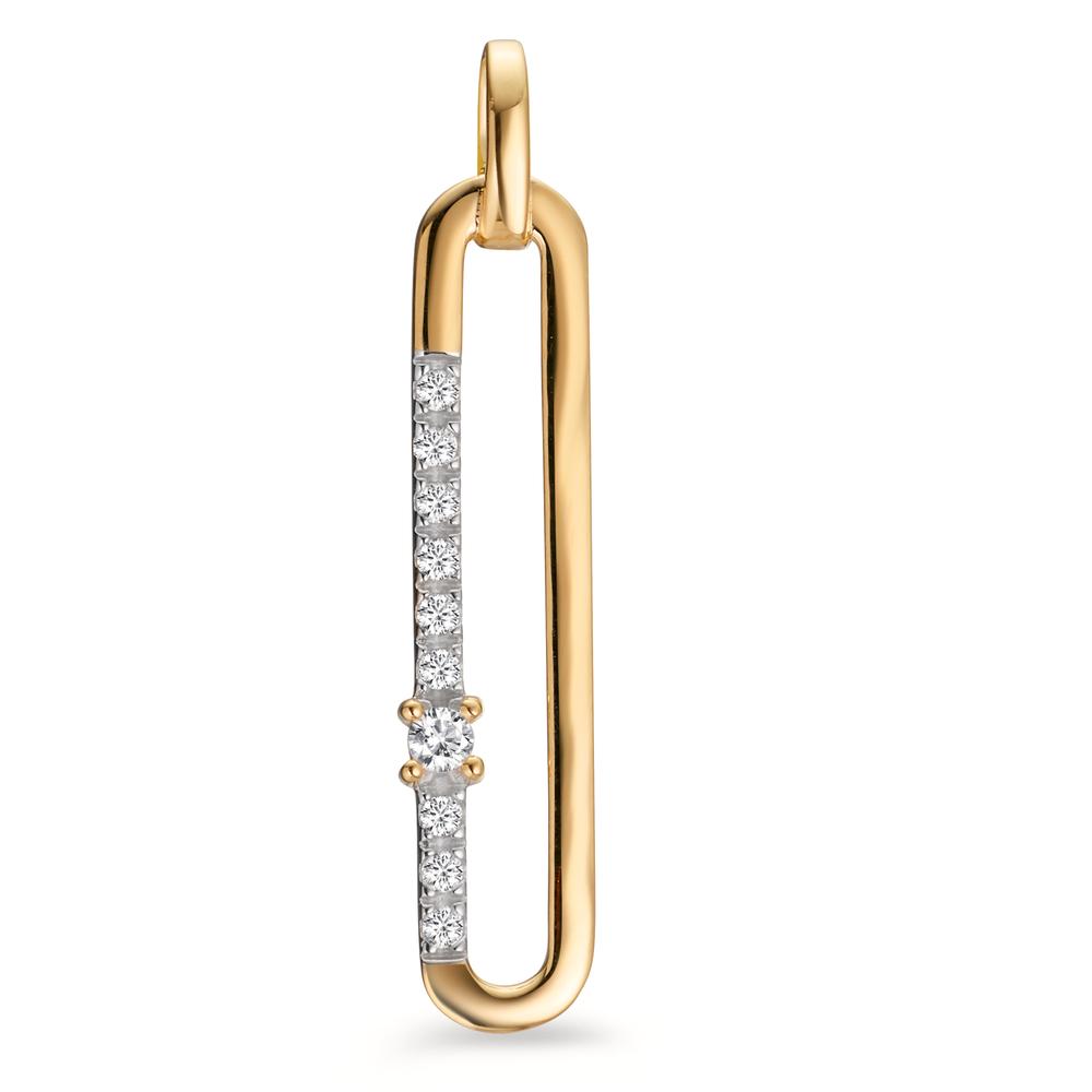Pendentif Or jaune 9K Zircone 10 Pierres-607385