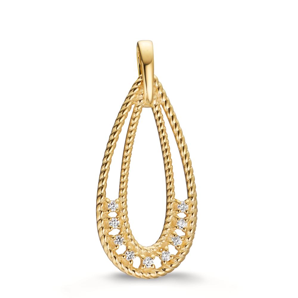 Pendentif Or jaune 9K Zircone 9 Pierres-607388