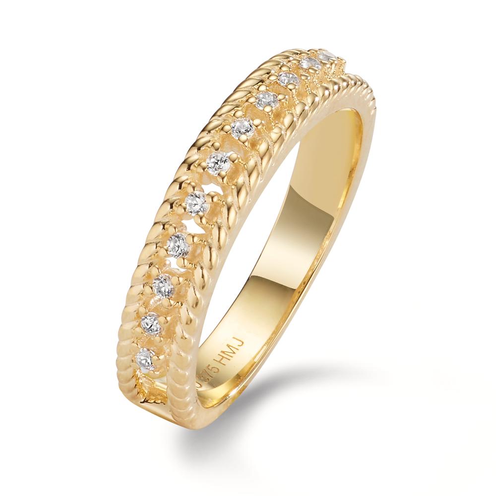 Bague Or jaune 9K Zircone 11 Pierres-607389