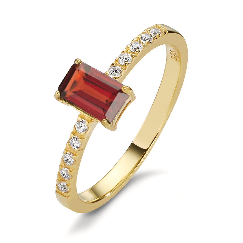 Bague Or jaune 9K Grenat, Zircone 10 Pierres-607420
