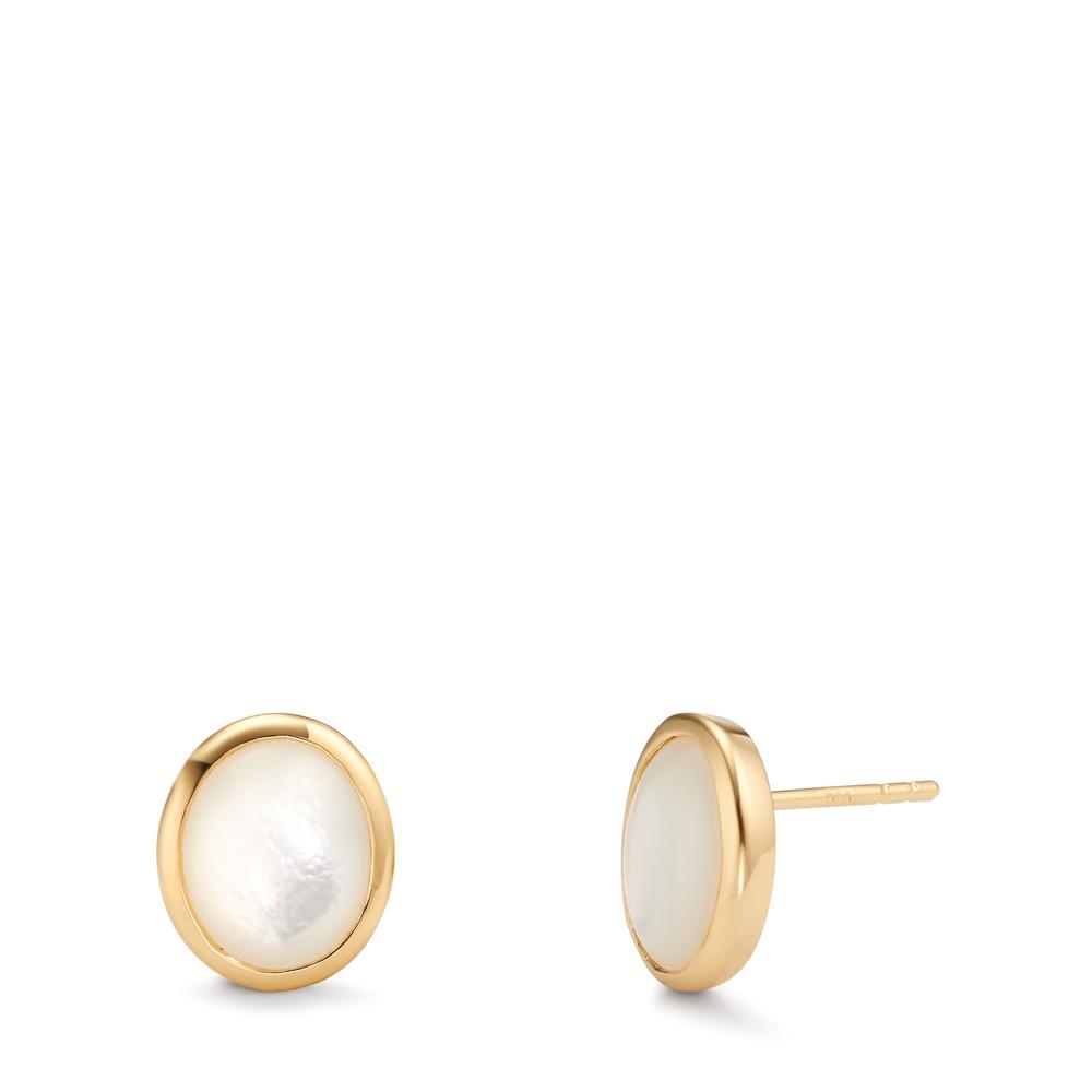 Clous d'oreilles Argent jaune Plaqué or nacre-607482