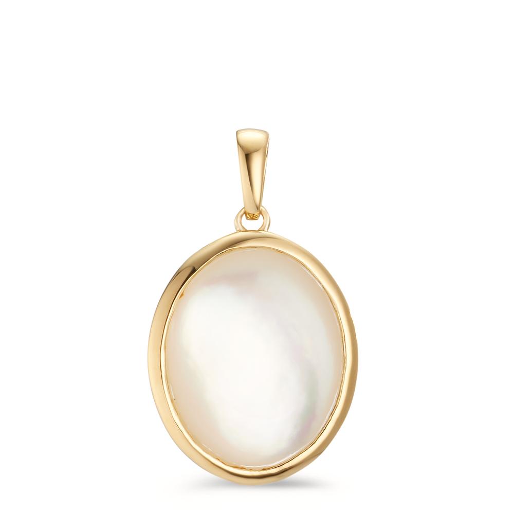 Pendentif Argent jaune Plaqué or nacre-607483