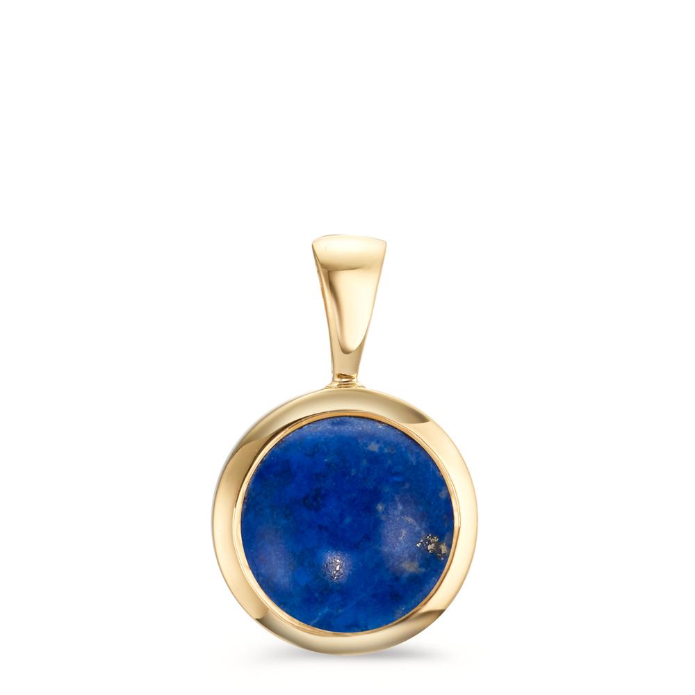 Pendentif Argent Lapis-lazuli jaune Plaqué or Ø14.5 mm-607489