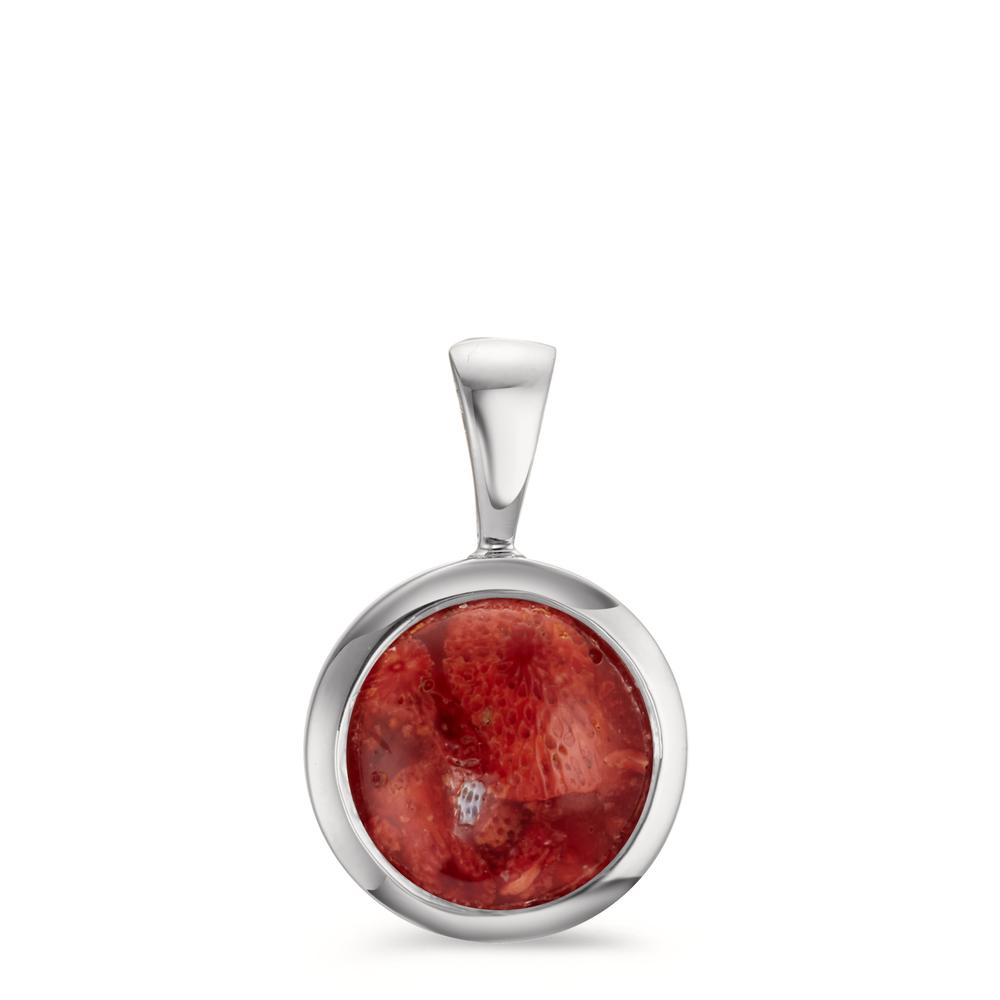 Pendentif Argent [synth. Stein] Rhodié Ø14.5 mm-607495