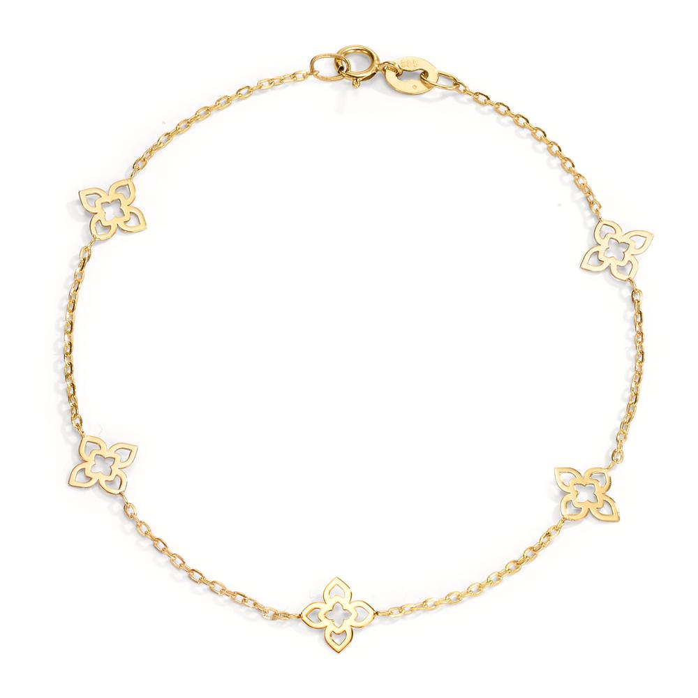 Bracelet Or jaune 14K Fleur 18 cm-607518