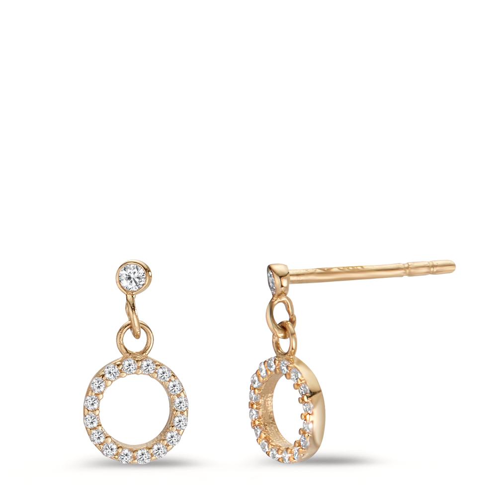 Pendant d'oreilles Or jaune 14K Zircone Ø6 mm-607525