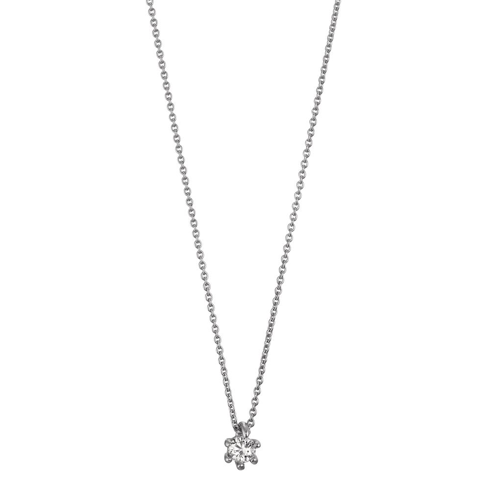 Collier Or blanc 18K Diamant 0.06 ct, w-si 40-42 cm-607553