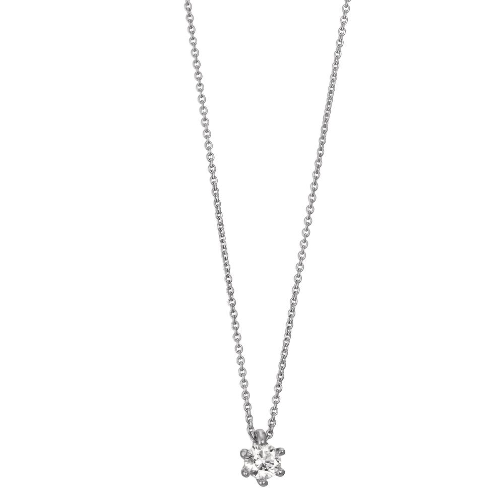 Collier Or blanc 18K Diamant 0.10 ct, w-si 40-42 cm-607554