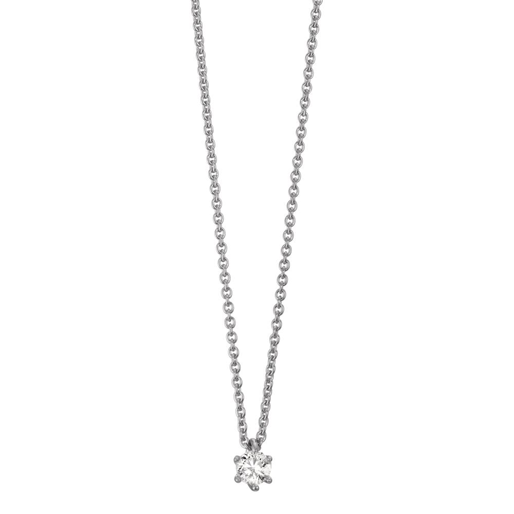 Collier Or blanc 18K Diamant 0.15 ct, w-si 40-42 cm-607556