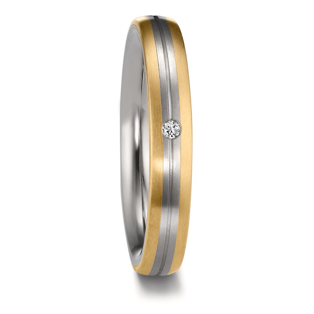 Alliance Zirconium, Or jaune 18K Diamant 0.02 ct, w-si-607597