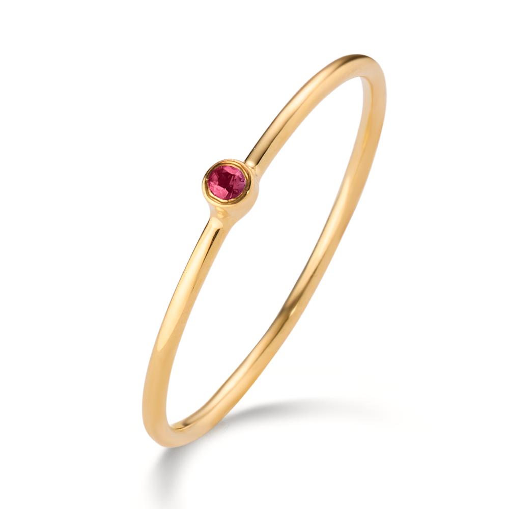 Bague solitaire Or jaune 14K Rubis 0.14 ct-607640