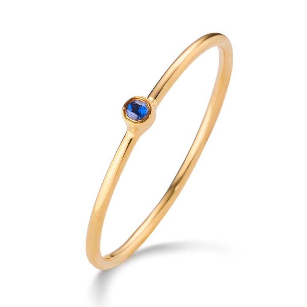 Bague solitaire Or jaune 14K Saphir 0.14 ct-607641