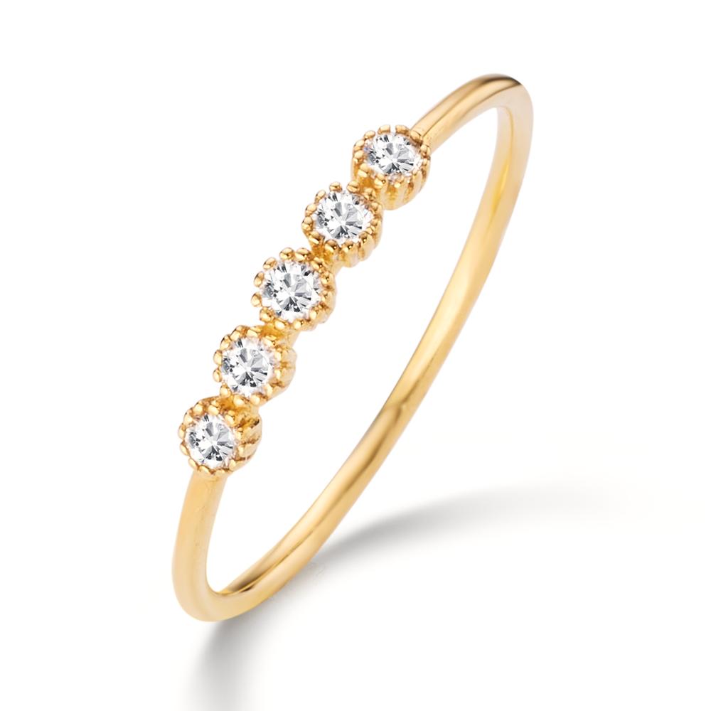 Bague Or jaune 14K Diamant 0.125 ct, 5 Pierres, w-si-607650