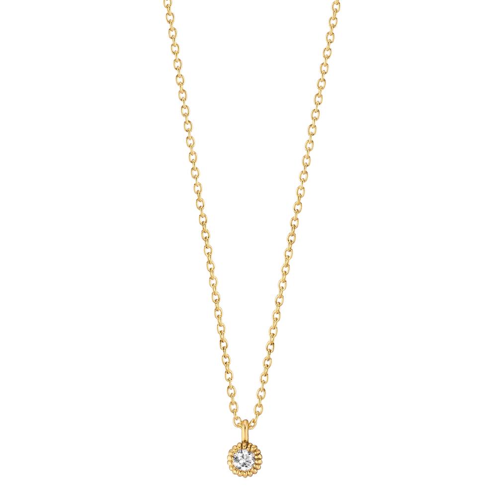 Collier Or jaune 14K Diamant 0.057 ct, w-si 39-42 cm-607661