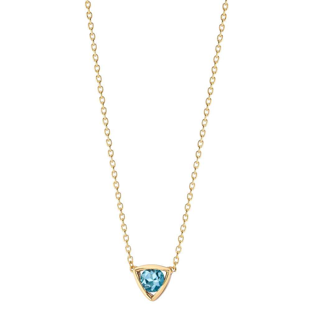 Collier Or jaune 14K Topaze bleu, 0.14 ct 39-42 cm-607667