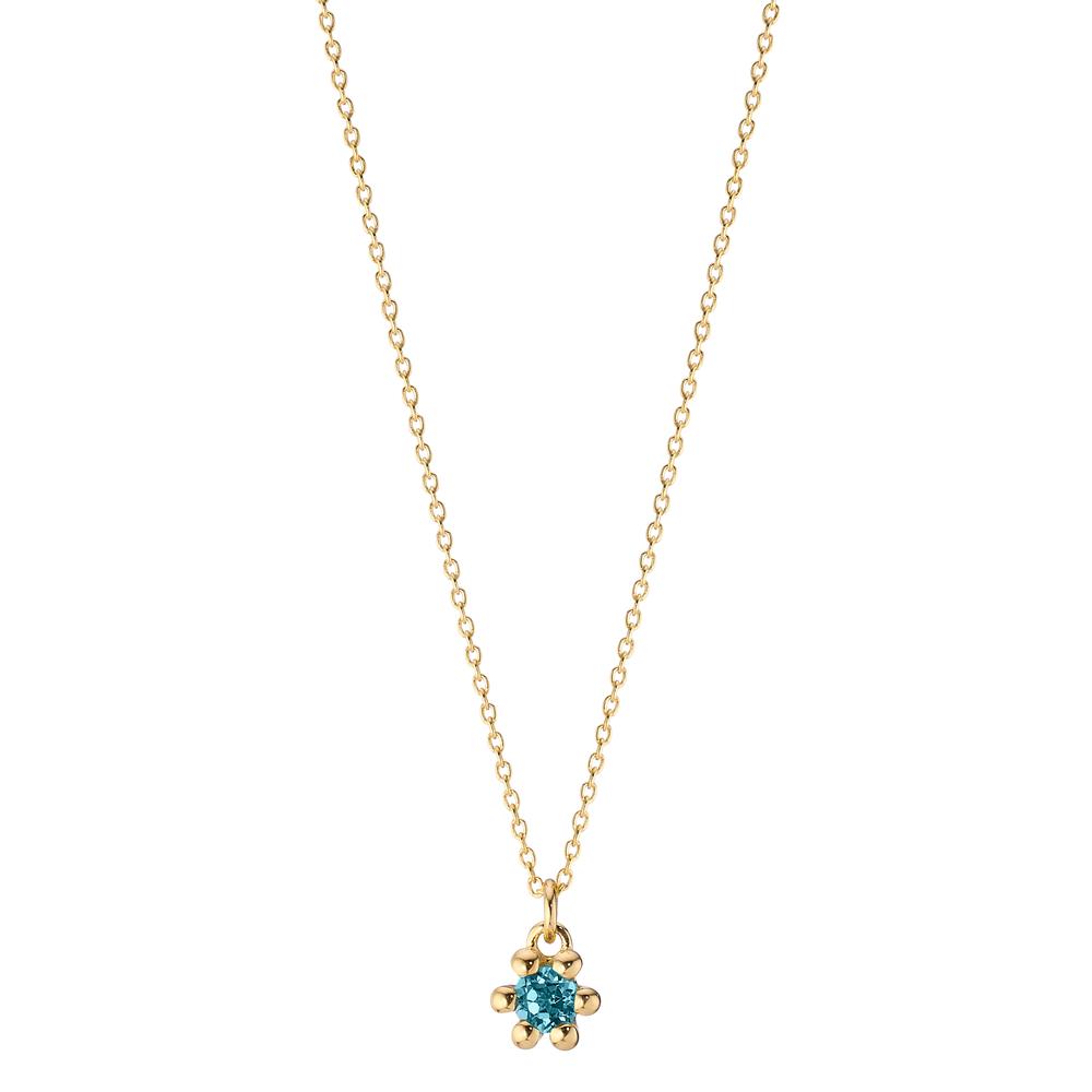Collier Or jaune 14K Topaze London Blue 0.13 ct 39-42 cm-607672