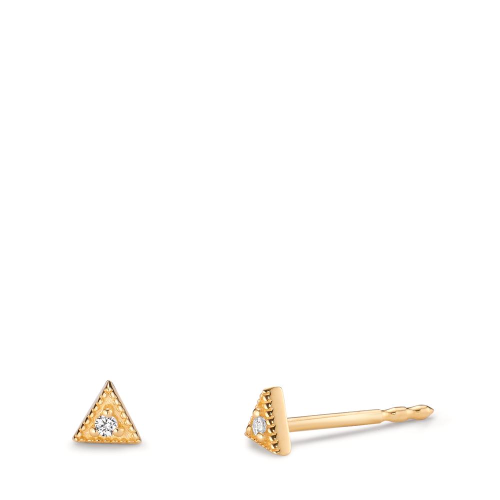 Clous d'oreilles Or jaune 14K Diamant 0.016 ct, 2 Pierres, w-si Ø3.5 mm-607677