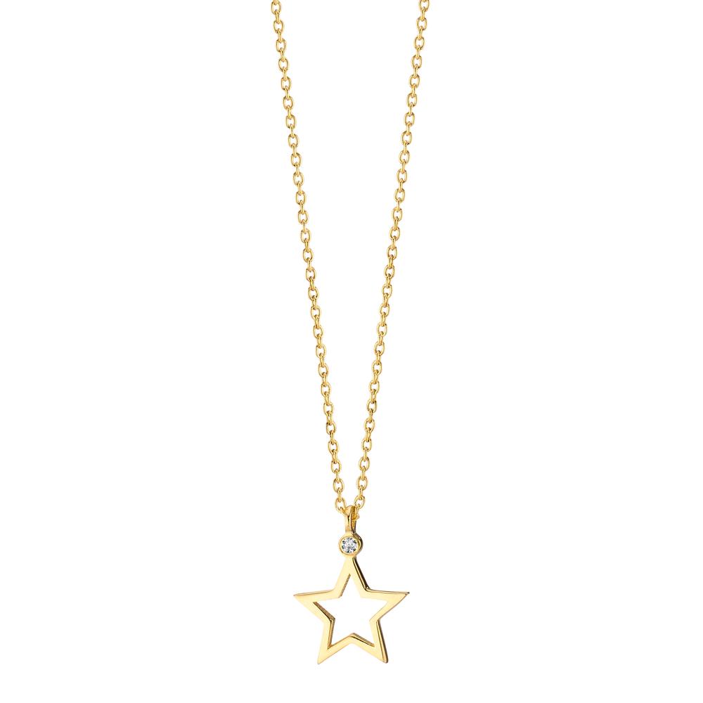 Collier Or jaune 14K Diamant 0.006 ct, w-si Étoile 39-42 cm-607679