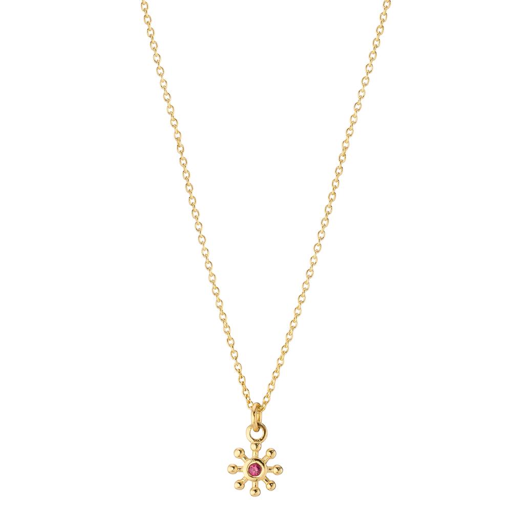 Collier Or jaune 14K Rubis 0.014 ct 39-42 cm-607680