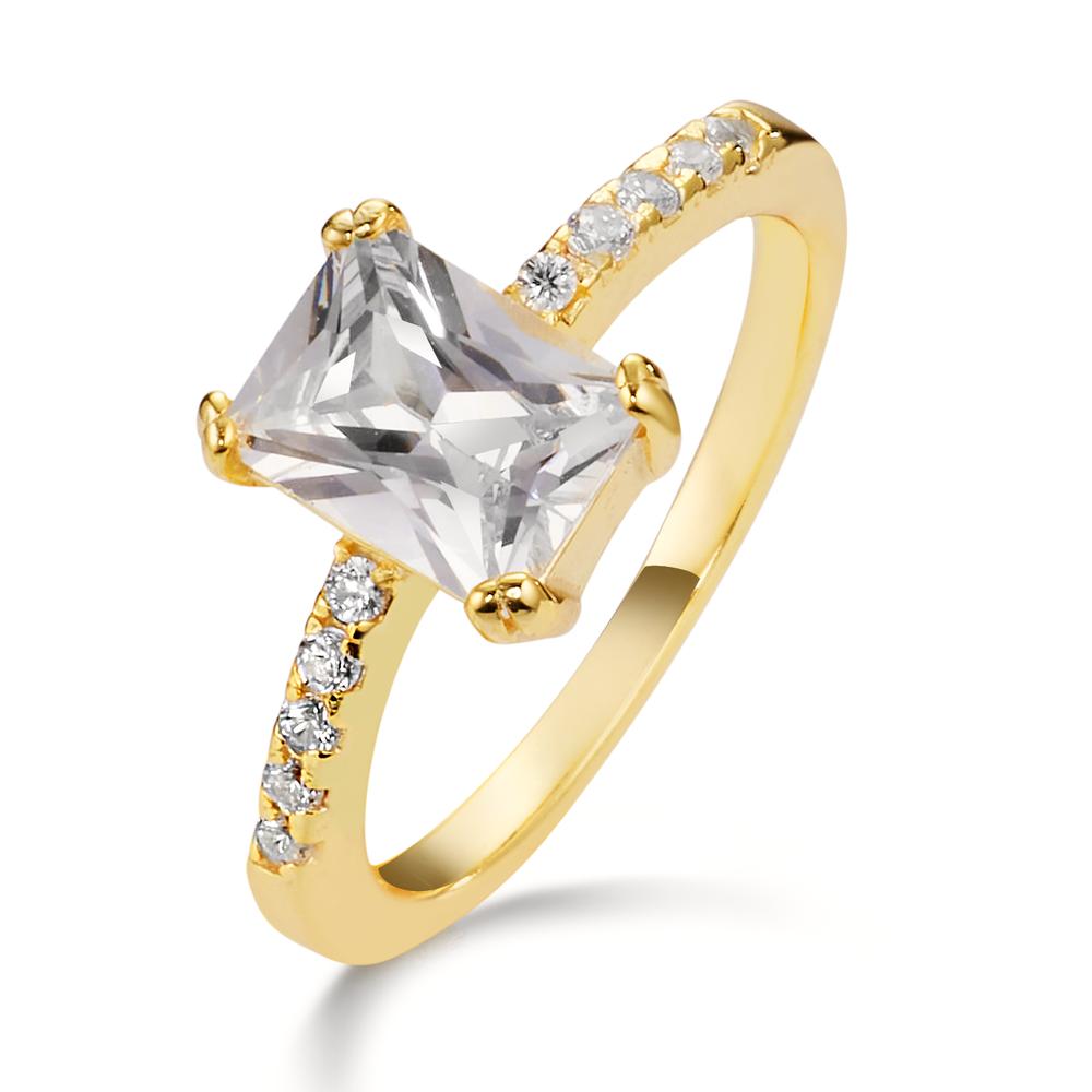 Bague Argent Zircone 11 Pierres jaune Plaqué or-607756