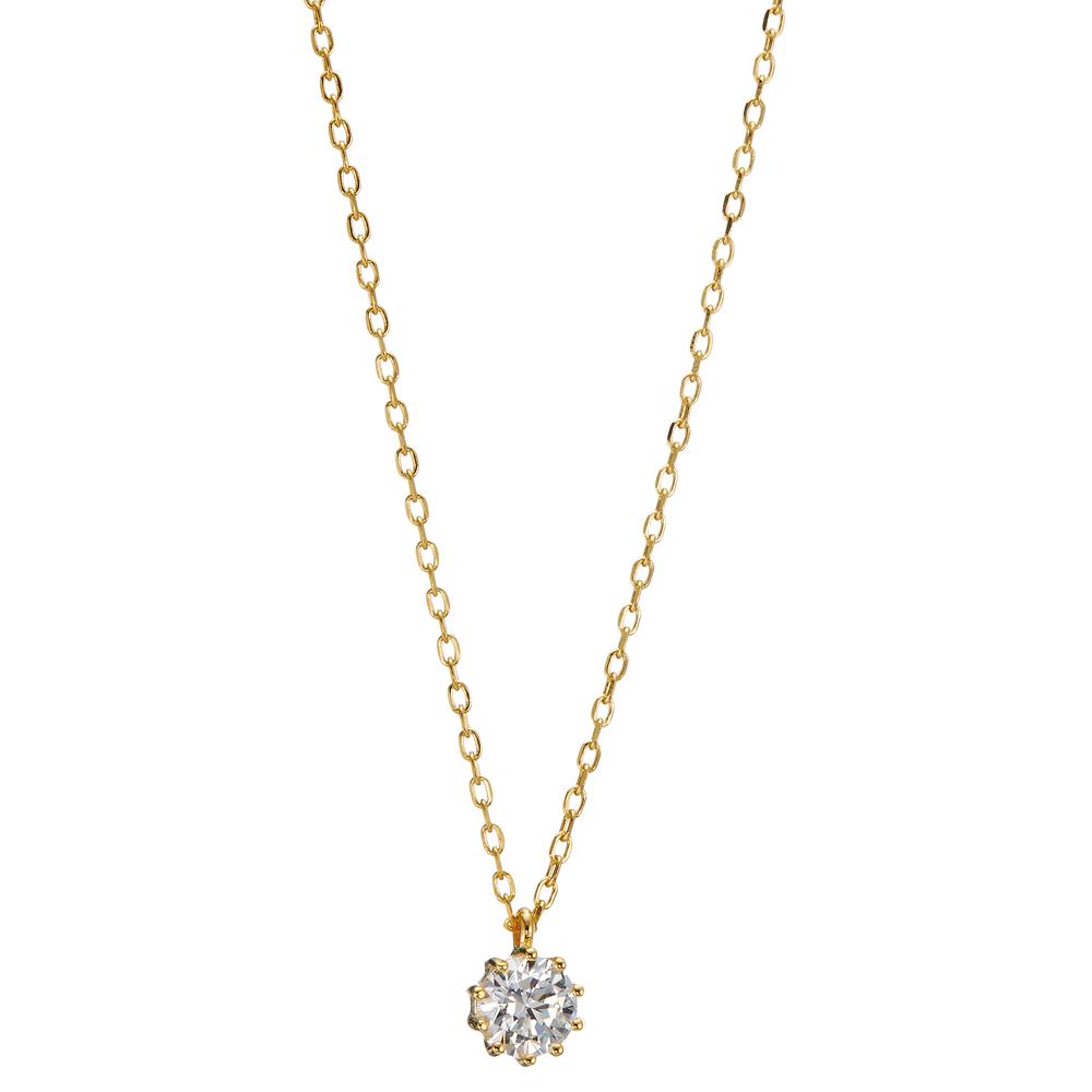 Collier Argent Zircone jaune Plaqué or 31-39 cm Ø6.5 mm-607906