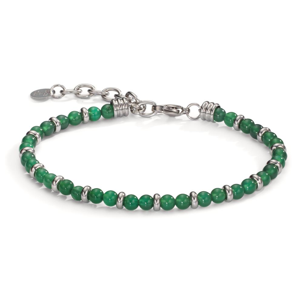 Bracelet Acier inoxydable Agate vert 20-23.5 cm Ø4.5 mm-607963