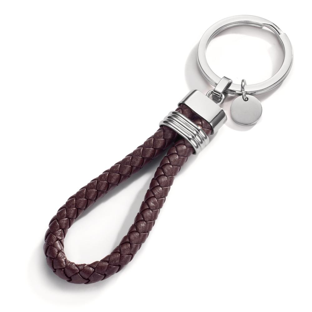 Porte-clés Acier inoxydable, Cuir 11 cm Ø30 mm-607974