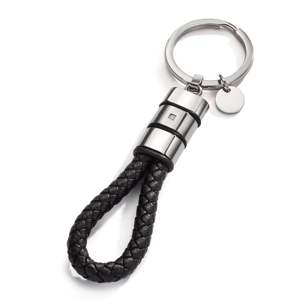 Porte-clés Acier inoxydable, Cuir, Caoutchouc Zircone 11 cm Ø30 mm-607977