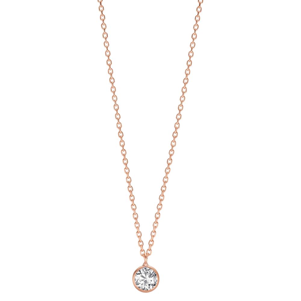Collier Argent Zircone 5.5 mm rosé Plaqué or 38 cm-607996
