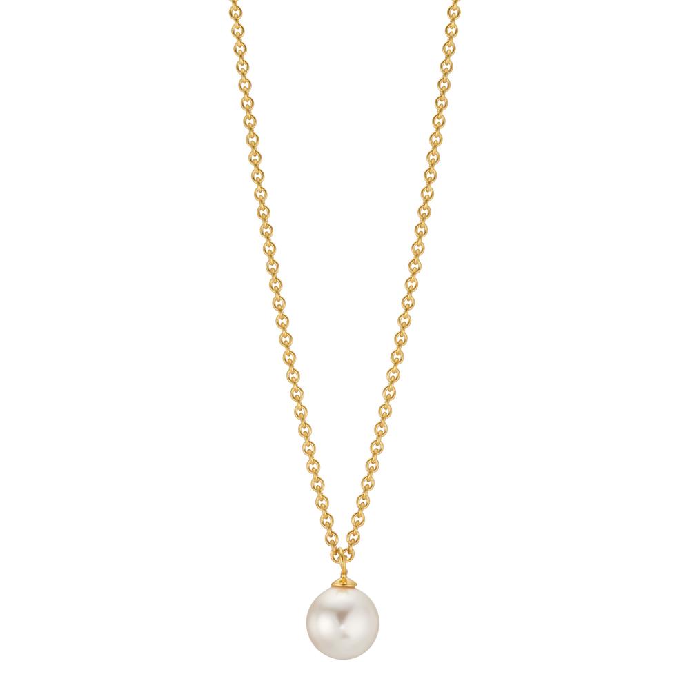 Collier Argent jaune Plaqué or [shining Pearls], 8 mm 42 cm-608001