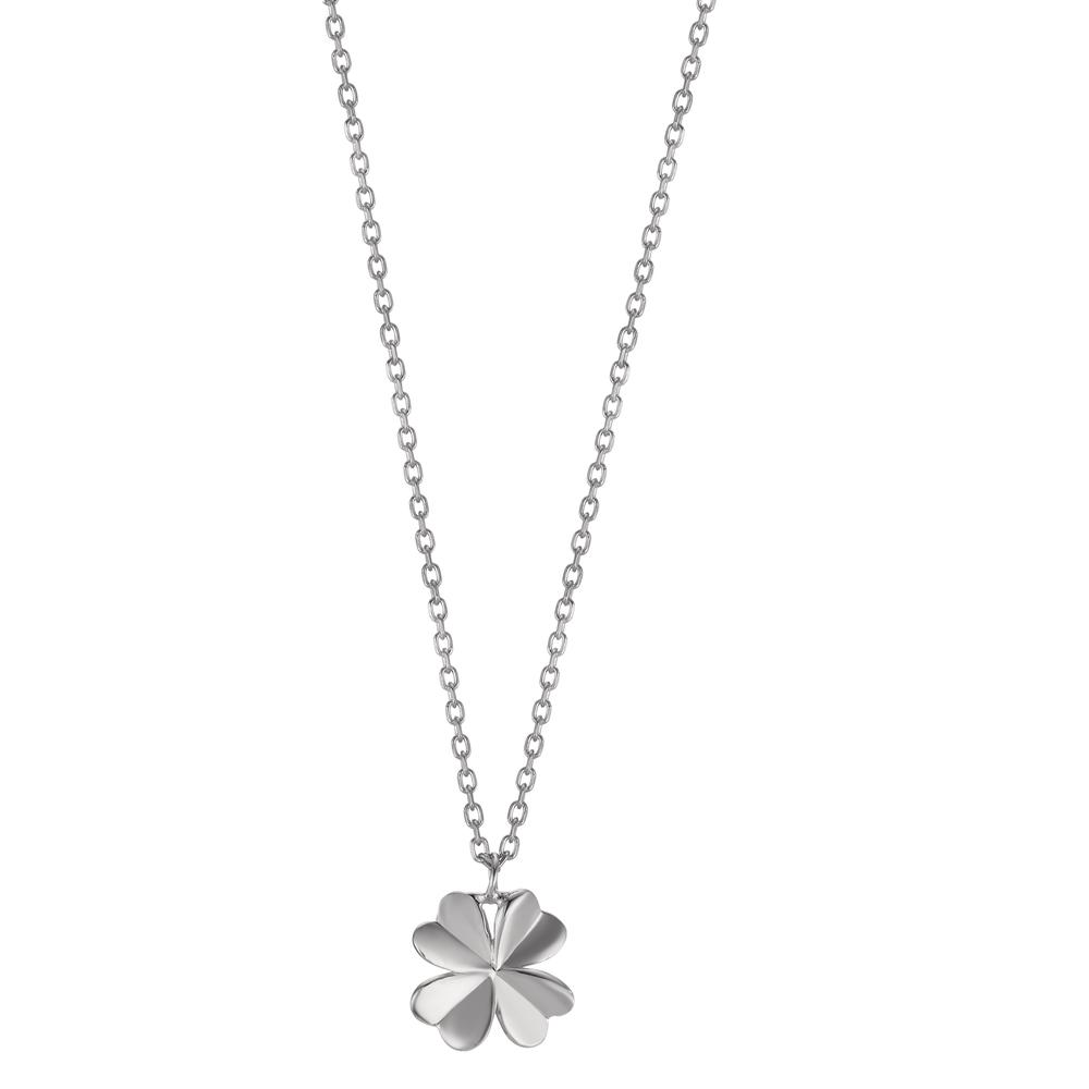Collier Argent Rhodié Feuille de Trèfle 38 cm-608002