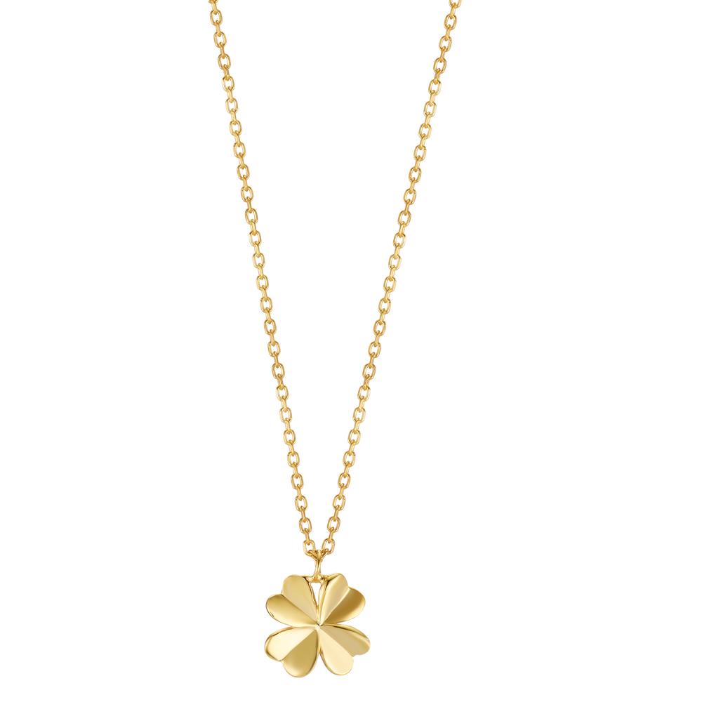 Collier Argent jaune Plaqué or Feuille de Trèfle 38 cm-608003