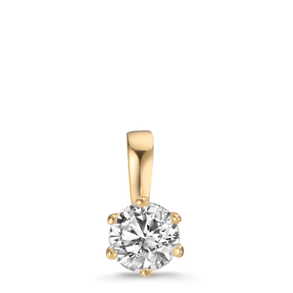 Pendentif Or jaune 18K Cultivé en laboratoire de diamant 1 ct, w-si Ø6.5 mm-608016