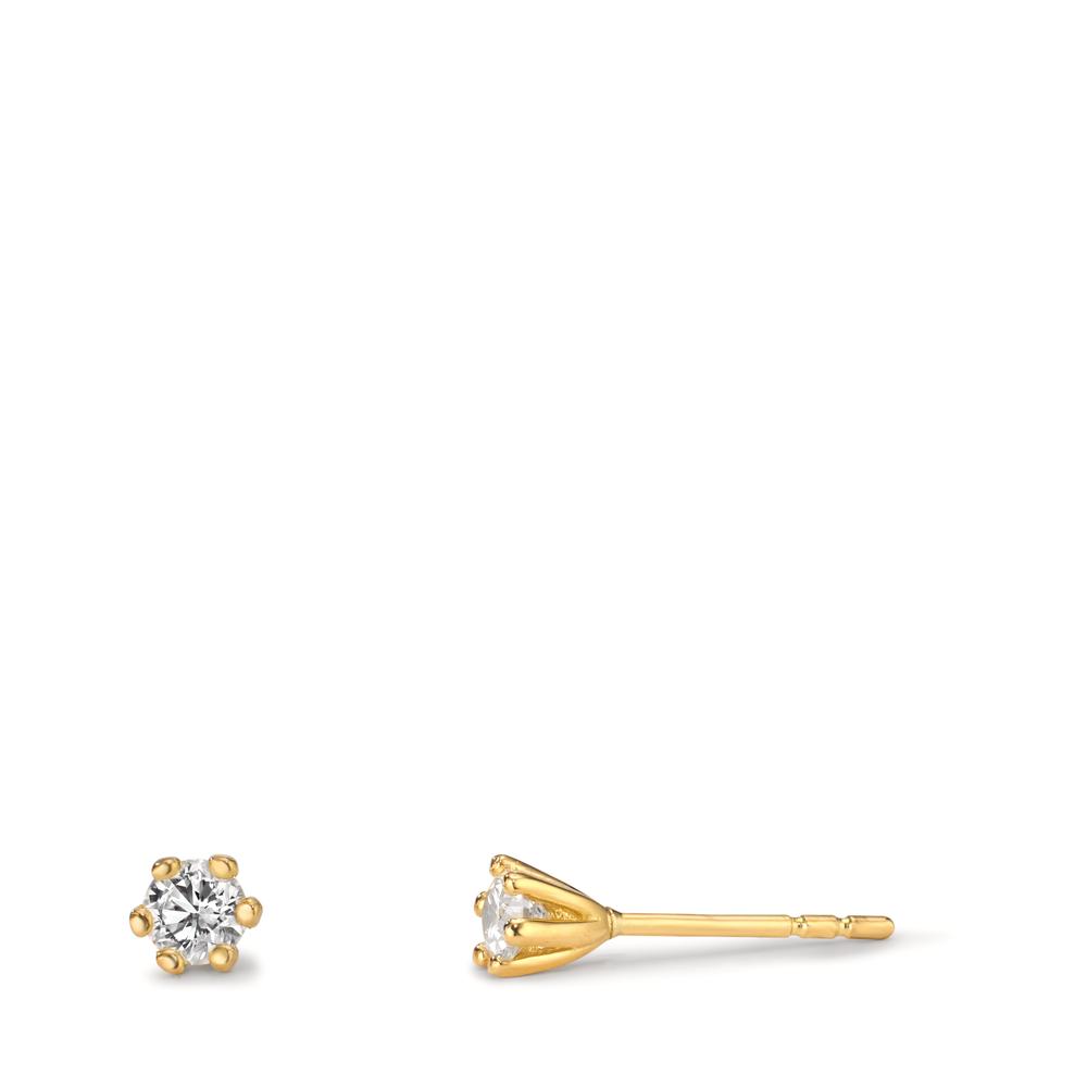 Clous d'oreilles Or jaune 18K Cultivé en laboratoire de diamant 0.18 ct, 2 Pierres, w-si Ø3.5 mm-608017