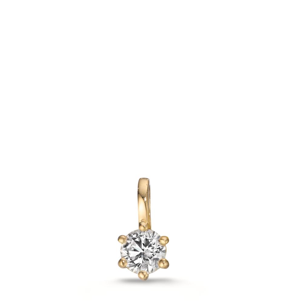 Pendentif Or jaune 18K Cultivé en laboratoire de diamant 0.20 ct, w-si Ø4.3 mm-608021