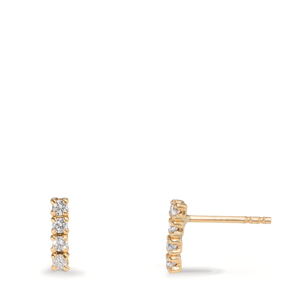 Clous d'oreilles Or jaune 9K Zircone 8 Pierres-608037