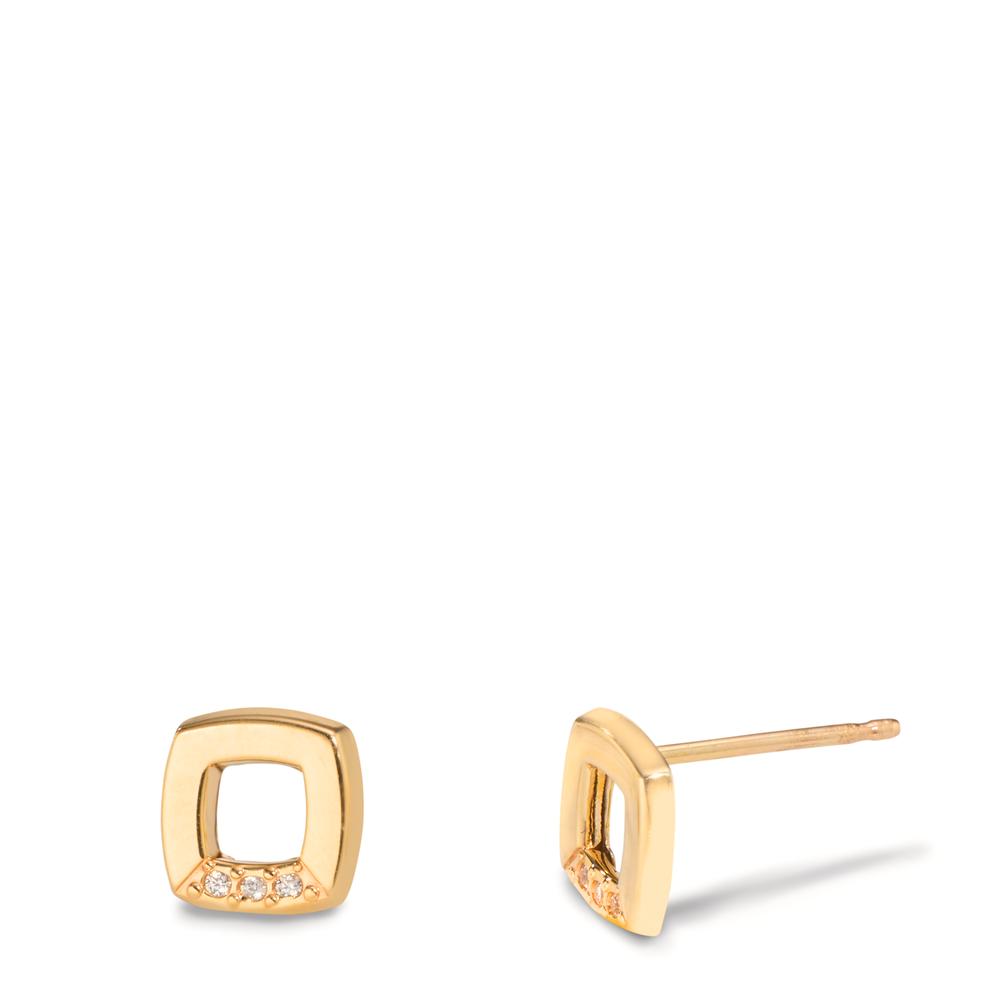 Clous d'oreilles Or jaune 9K Zircone 6 Pierres Ø6.5 mm-608040