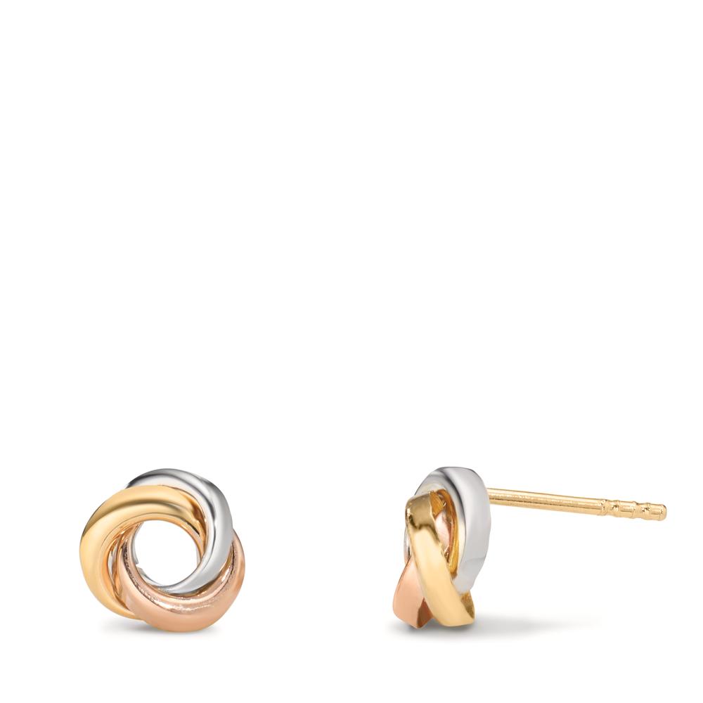 Clous d'oreilles Or jaune 9K, Or blanc 9K, Or rouge 9K Nœud Ø7 mm-608049