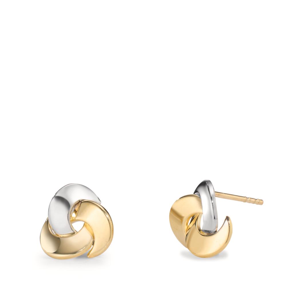 Clous d'oreilles Or jaune 9K, Or blanc 9K Ø9.5 mm-608051