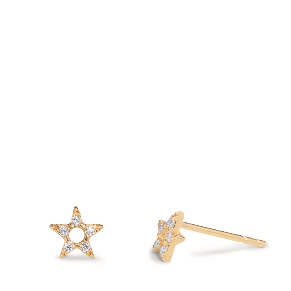 Clous d'oreilles Or jaune 9K Zircone Étoile Ø5 mm-608054