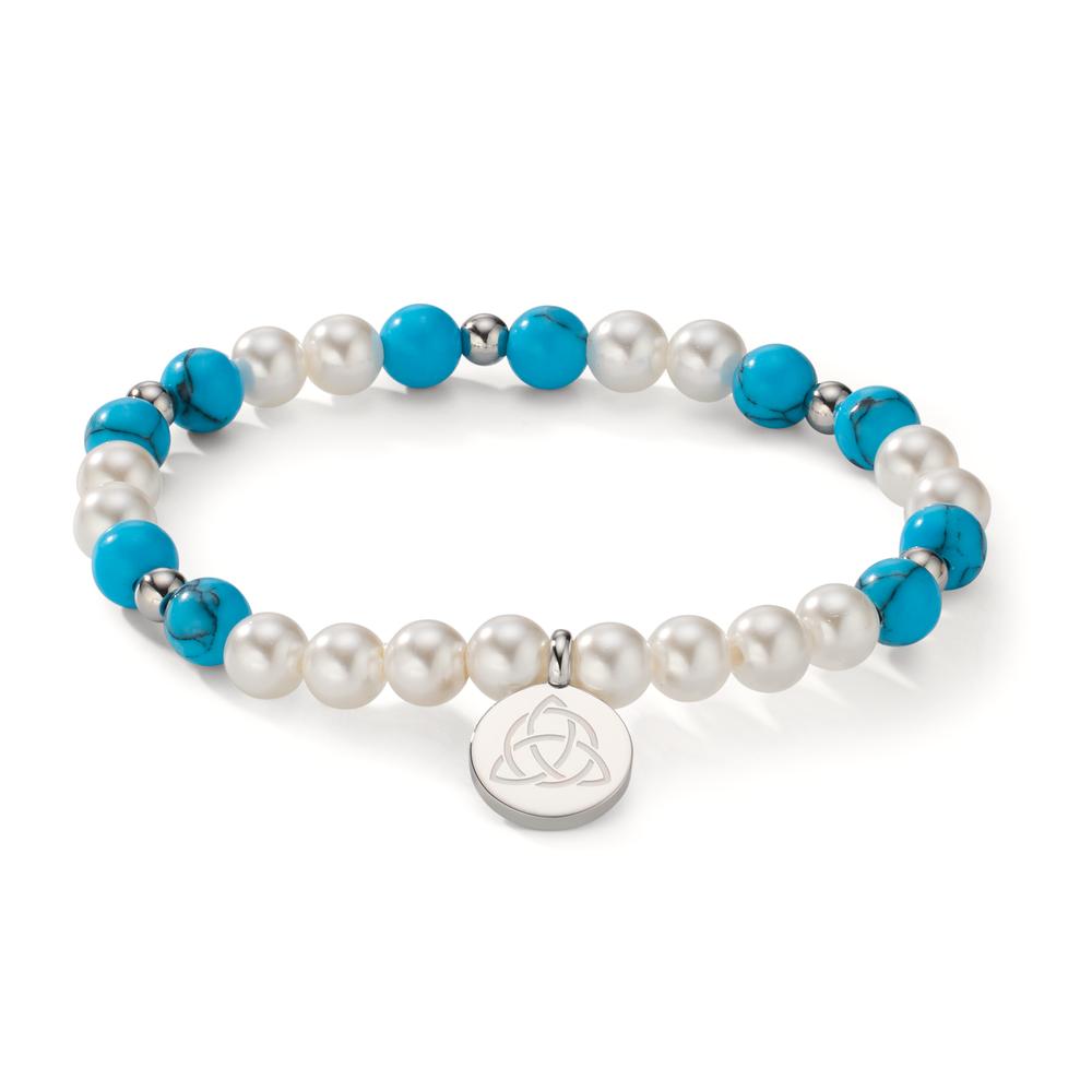 Bracelet Acier inoxydable Turquoise [shining Pearls], 6 mm Celtique 17 cm Ø6 mm-608083