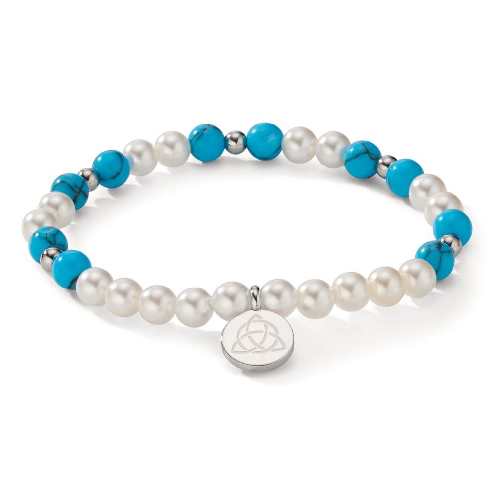 Bracelet Acier inoxydable Turquoise Celtique 18 cm Ø6 mm-608084