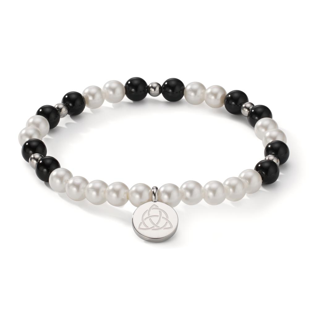 Bracelet Acier inoxydable Agate noir Celtique 18 cm Ø6 mm-608086